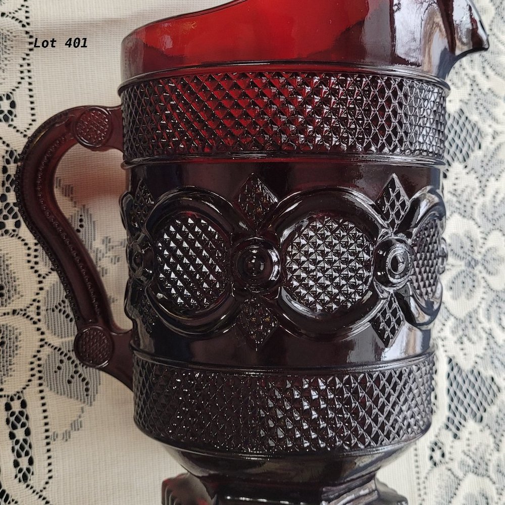 Vintage 1876 Avon Cape Cod Collection Pitcher Ruby Red